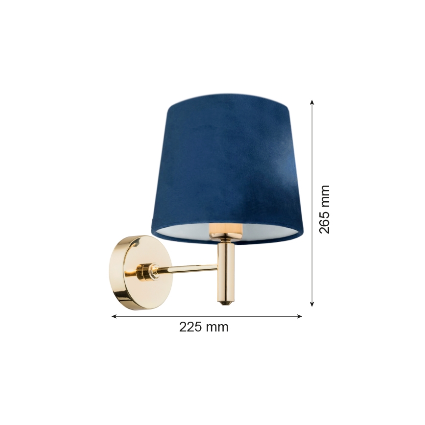 Brilagi - Sienas lampa MONTE 1xE27/15W/230V zila/zelta