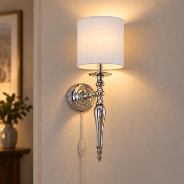 BRILAGI - Sienas lampa NUBILA 1xE27/60W/230V glancēts hroms/balts