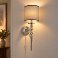 BRILAGI - Sienas lampa NUBILA 1xE27/60W/230V spīdīgs hroms/brūna