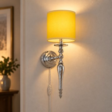 BRILAGI - Sienas lampa NUBILA 1xE27/60W/230V spīdīgs hroms/dzeltena