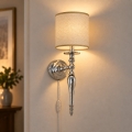 BRILAGI - Sienas lampa NUBILA 1xE27/60W/230V spīdīgs hroms/gaiši brūna