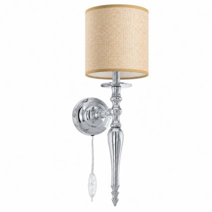 BRILAGI - Sienas lampa NUBILA 1xE27/60W/230V spīdīgs hroms/gaiši brūna