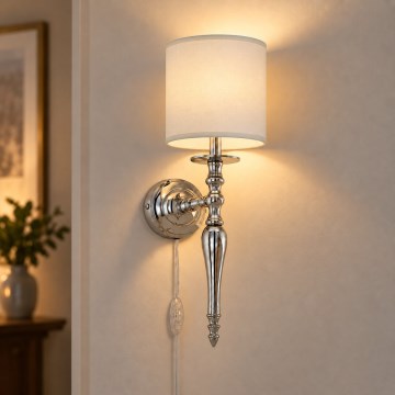 BRILAGI - Sienas lampa NUBILA 1xE27/60W/230V spīdīgs hroms/krēmkrāsa