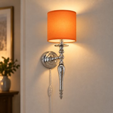 BRILAGI - Sienas lampa NUBILA 1xE27/60W/230V spīdīgs hroms/oranžs