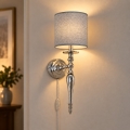 BRILAGI - Sienas lampa NUBILA 1xE27/60W/230V spīdīgs hroms/pelēks