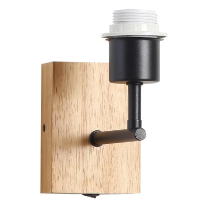 Brilagi - Sienas lampa NUBILA WOOD 1xE27/25W/230V ozola/melna/gaiši pelēka