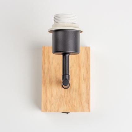 Brilagi - Sienas lampa NUBILA WOOD 1xE27/25W/230V ozola/melna/gaiši pelēka