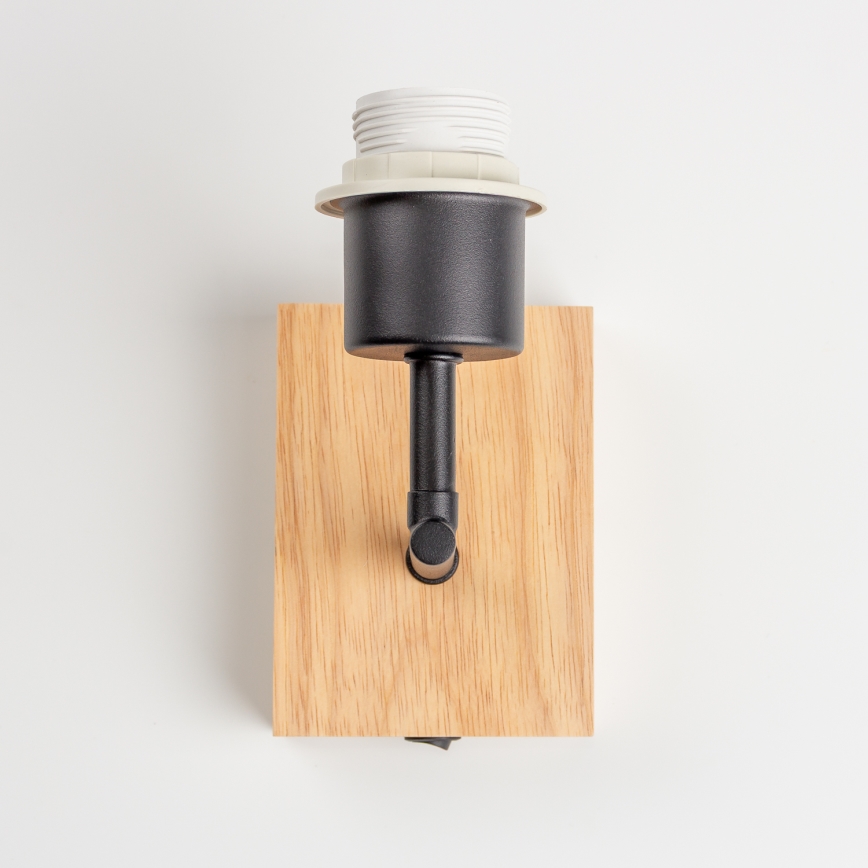 Brilagi - Sienas lampa NUBILA WOOD 1xE27/25W/230V ozola/melna/gaiši pelēka