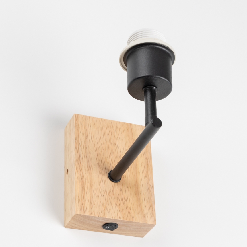 Brilagi - Sienas lampa NUBILA WOOD 1xE27/25W/230V ozola/melna/gaiši pelēka
