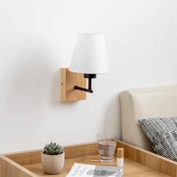 Brilagi - Sienas lampa NUBILA WOOD 1xE27/25W/230V ozols/balta