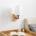 Brilagi - Sienas lampa NUBILA WOOD 1xE27/25W/230V ozols/balta