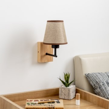 Brilagi - Sienas lampa NUBILA WOOD 1xE27/25W/230V ozols/brūna