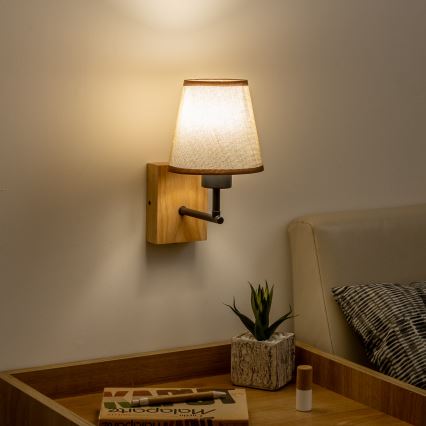Brilagi - Sienas lampa NUBILA WOOD 1xE27/25W/230V ozols/brūna