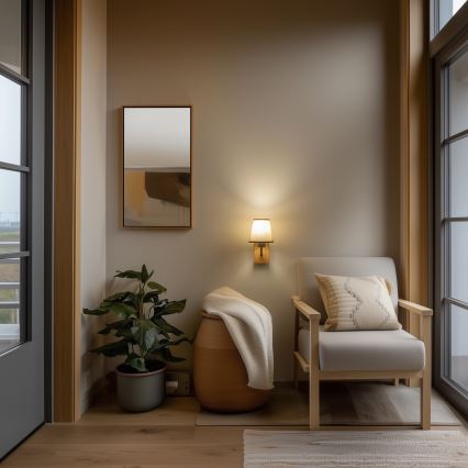 Brilagi - Sienas lampa NUBILA WOOD 1xE27/25W/230V ozols/brūna