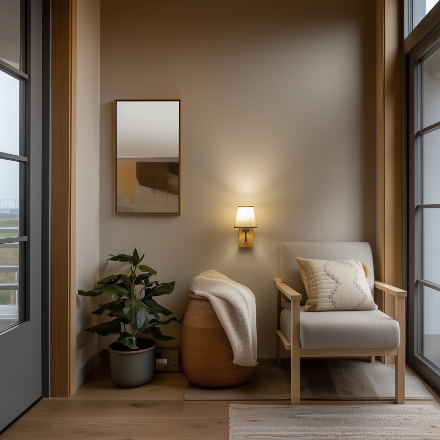 Brilagi - Sienas lampa NUBILA WOOD 1xE27/25W/230V ozols/brūna