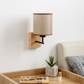 Brilagi - Sienas lampa NUBILA WOOD 1xE27/25W/230V ozols/brūna