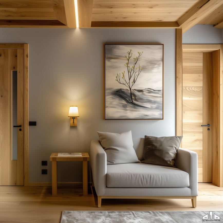 Brilagi - Sienas lampa NUBILA WOOD 1xE27/25W/230V ozols/gaiši brūna