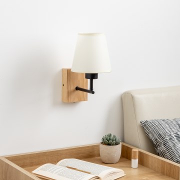 Brilagi - Sienas lampa NUBILA WOOD 1xE27/25W/230V ozols/krēmkrāsa