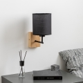 Brilagi - Sienas lampa NUBILA WOOD 1xE27/25W/230V ozols/melna