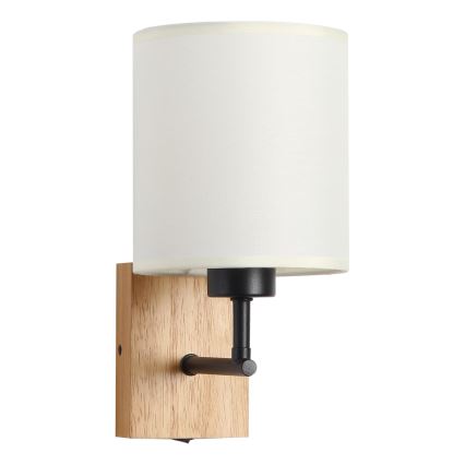 Brilagi - Sienas lampa NUBILA WOOD 1xE27/25W/230V ozols/melna/krēmkrāsa
