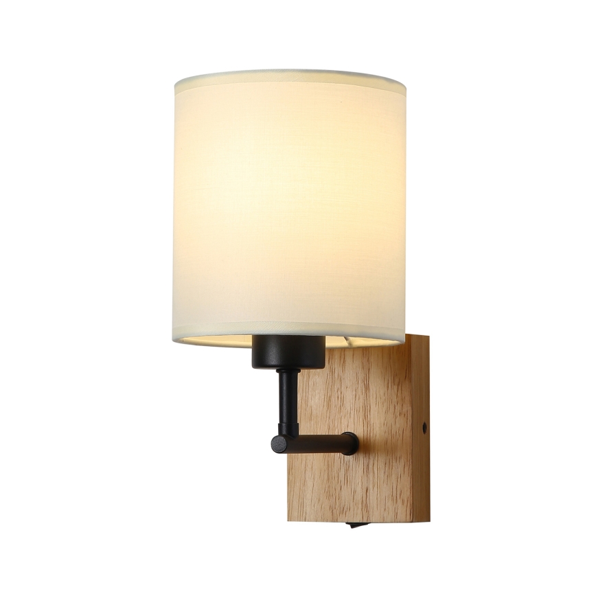Brilagi - Sienas lampa NUBILA WOOD 1xE27/25W/230V ozols/melna/krēmkrāsa