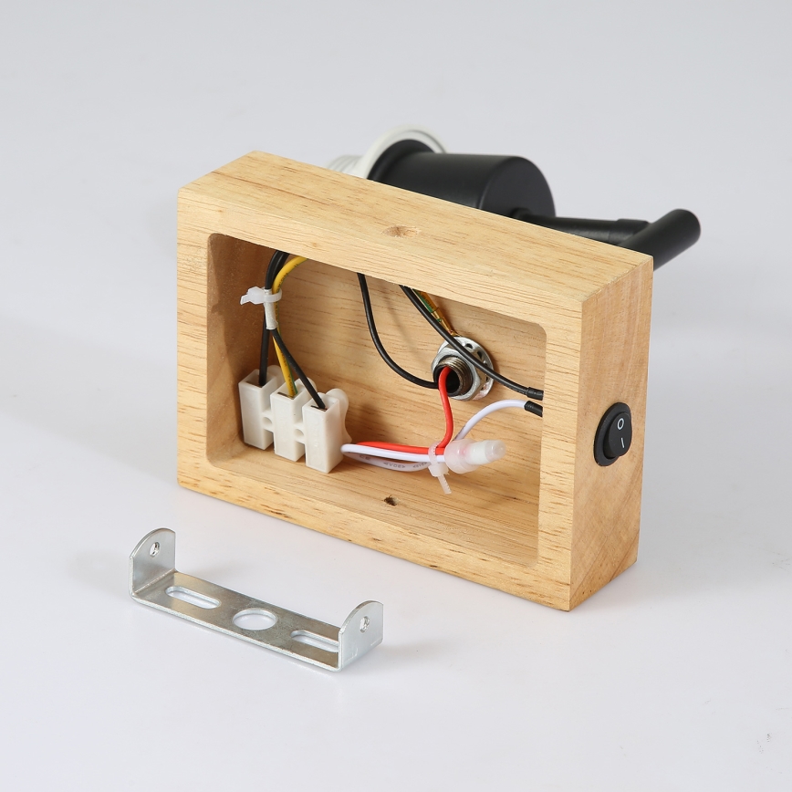 Brilagi - Sienas lampa NUBILA WOOD 1xE27/25W/230V ozols/melna/krēmkrāsa