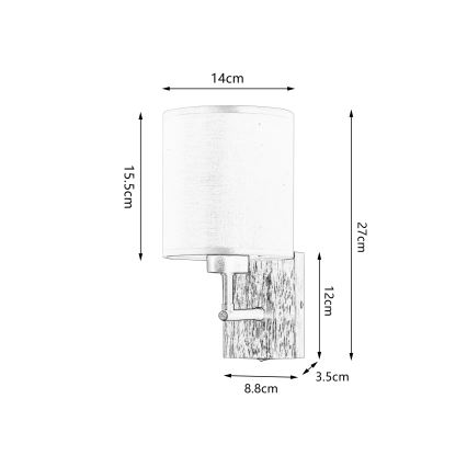 Brilagi - Sienas lampa NUBILA WOOD 1xE27/25W/230V ozols/melna/krēmkrāsa