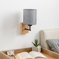 Brilagi - Sienas lampa NUBILA WOOD 1xE27/25W/230V ozols/pelēka