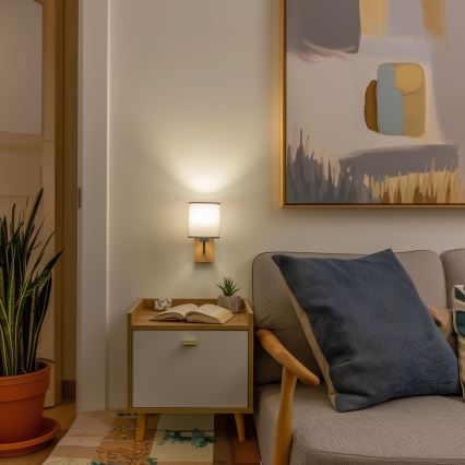 Brilagi - Sienas lampa NUBILA WOOD 1xE27/25W/230V ozols/pelēka