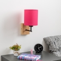 Brilagi - Sienas lampa NUBILA WOOD 1xE27/25W/230V ozols/rozā