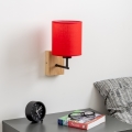 Brilagi - Sienas lampa NUBILA WOOD 1xE27/25W/230V ozols/sarkana