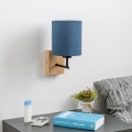 Brilagi - Sienas lampa NUBILA WOOD 1xE27/25W/230V ozols/tumši zila