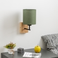 Brilagi - Sienas lampa NUBILA WOOD 1xE27/25W/230V ozols/zaļa