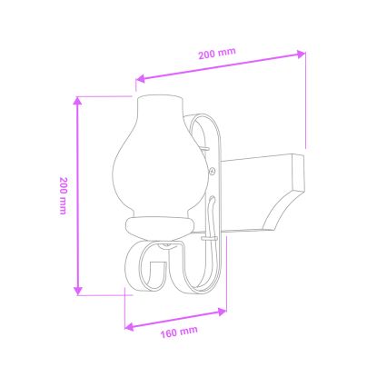 Brilagi - Sienas lampa QUEEN 1xE14/40W/230V dižskābardis