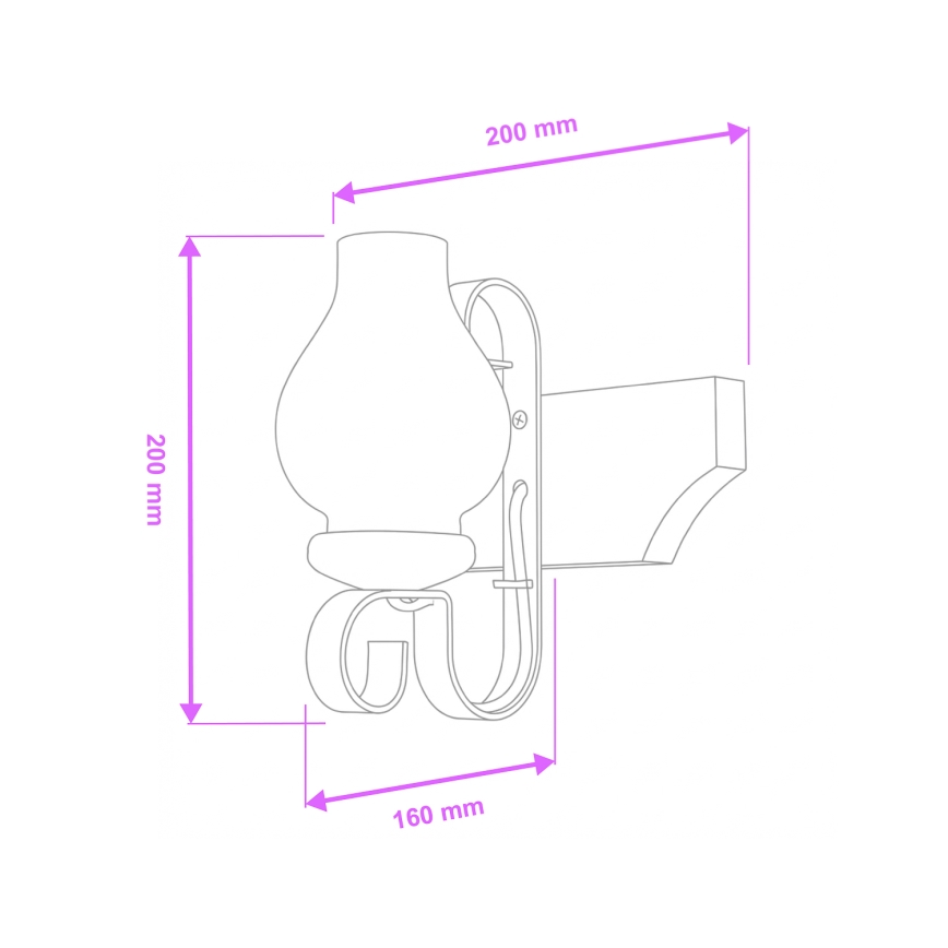 Brilagi - Sienas lampa QUEEN 1xE14/40W/230V dižskābardis/krēmkrāsa