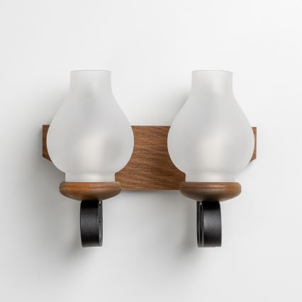 Brilagi - Sienas lampa QUEEN 2xE14/40W/230V dižskābardis/rieksts