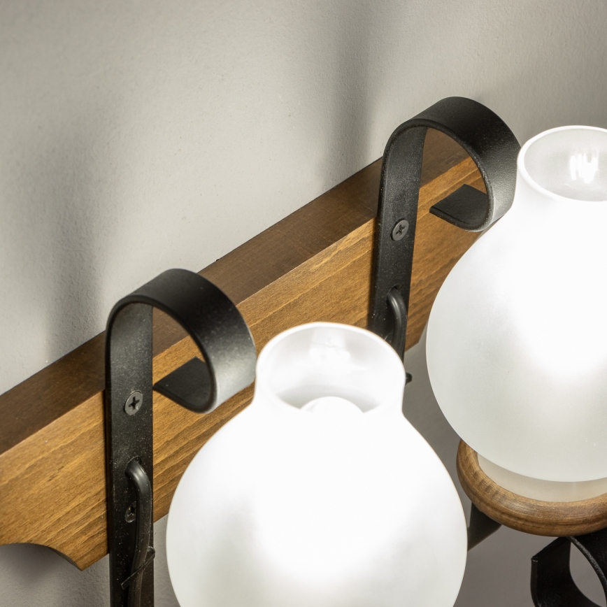 Brilagi - Sienas lampa QUEEN 2xE14/40W/230V dižskābardis/rieksts