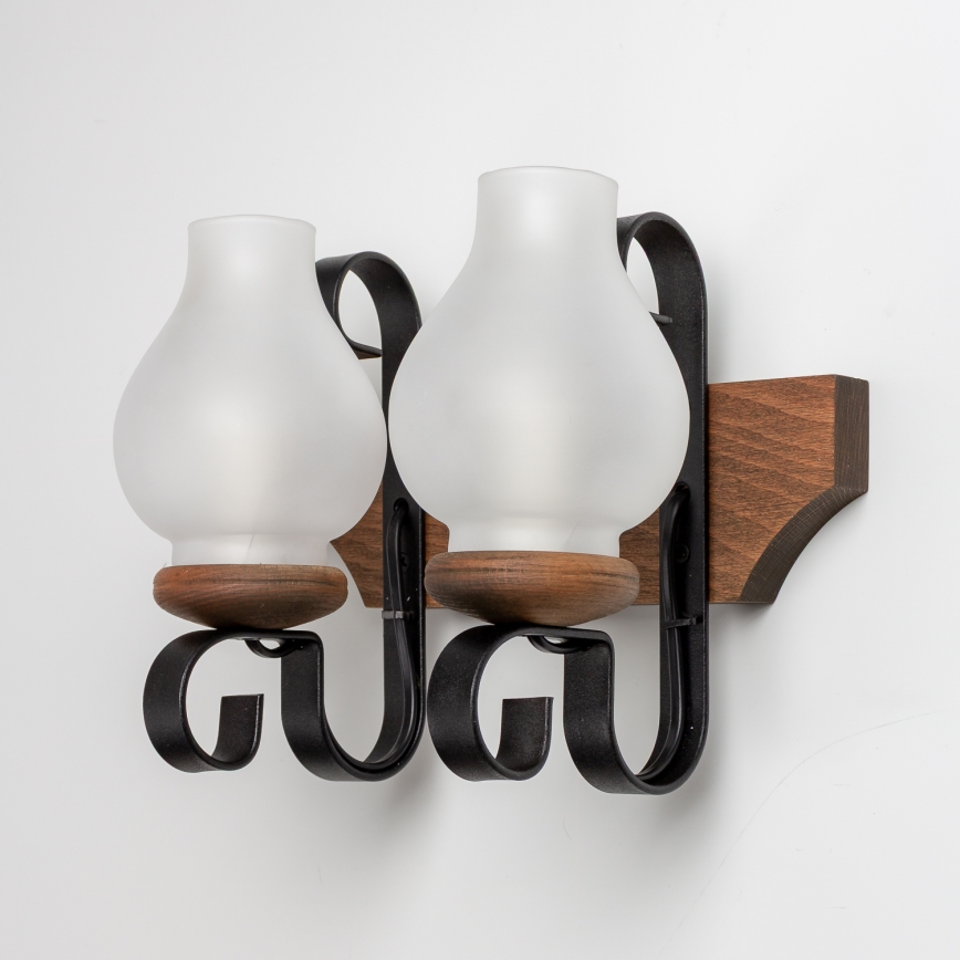 Brilagi - Sienas lampa QUEEN 2xE14/40W/230V dižskābardis/rieksts