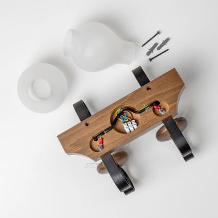 Brilagi - Sienas lampa QUEEN 2xE14/40W/230V dižskābardis/rieksts