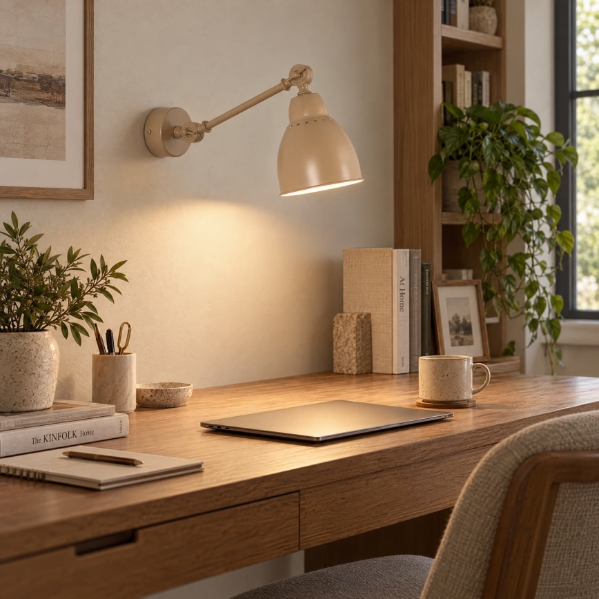 BRILAGI - Sienas lampa QUILL 1xE27/40W/230V 40 cm bēša