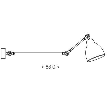 Brilagi - sienas lampa QUILL 1xE27/40W/230V 83 cm melna