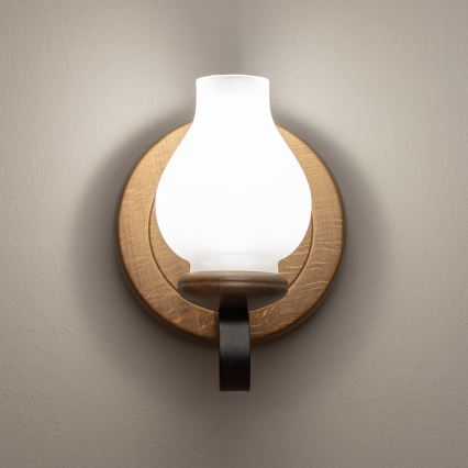 Brilagi - Sienas lampa ROATA APLICA 1xE14/40W/230V dižskābardis/rieksts