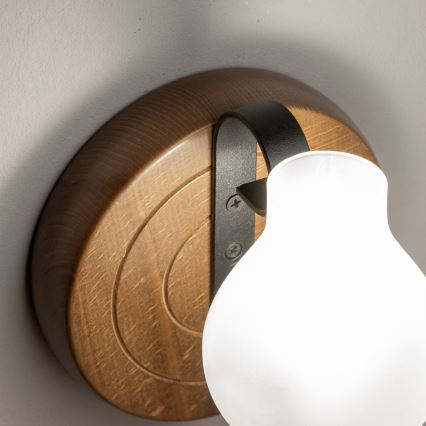 Brilagi - Sienas lampa ROATA APLICA 1xE14/40W/230V dižskābardis/rieksts