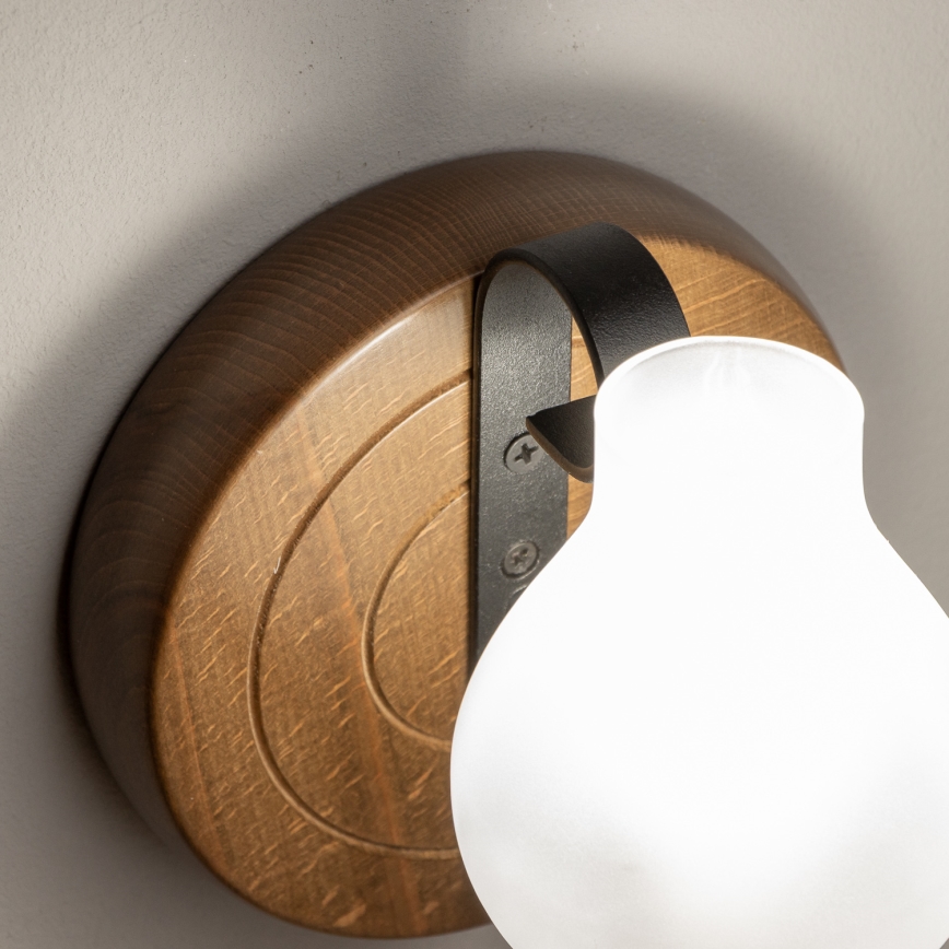 Brilagi - Sienas lampa ROATA APLICA 1xE14/40W/230V dižskābardis/rieksts