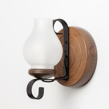 Brilagi - Sienas lampa ROATA APLICA 1xE14/40W/230V dižskābardis/rieksts