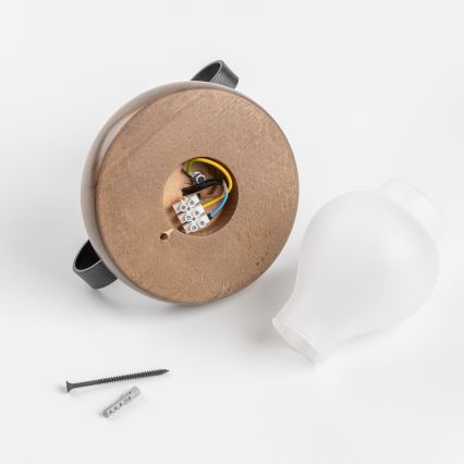 Brilagi - Sienas lampa ROATA APLICA 1xE14/40W/230V dižskābardis/rieksts