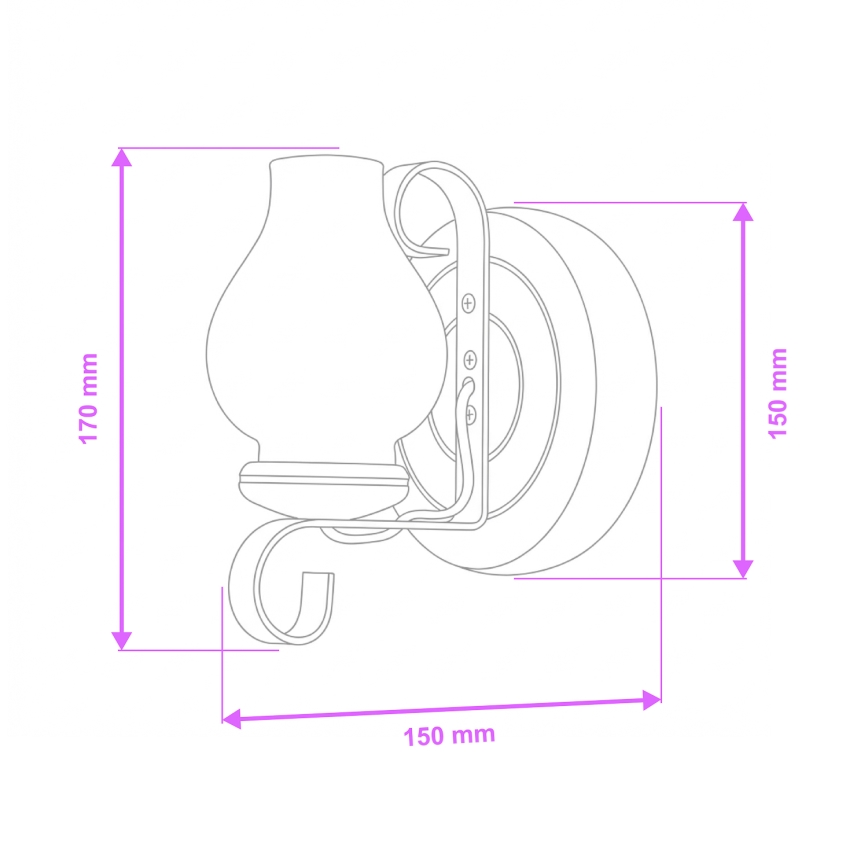 Brilagi - Sienas lampa ROATA APLICA 1xE14/40W/230V dižskābardis/rieksts