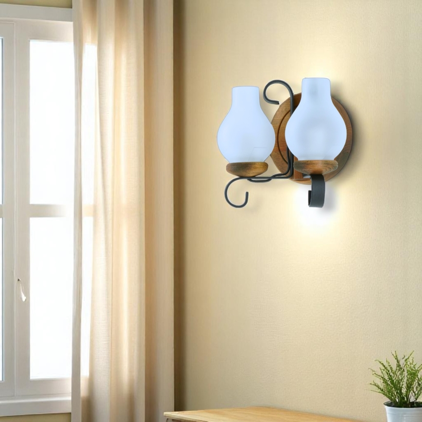 Brilagi - Sienas lampa ROATA APLICA 2xE14/40W/230V dižskābardis