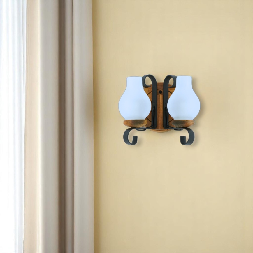 Brilagi - Sienas lampa ROATA APLICA 2xE14/40W/230V dižskābardis