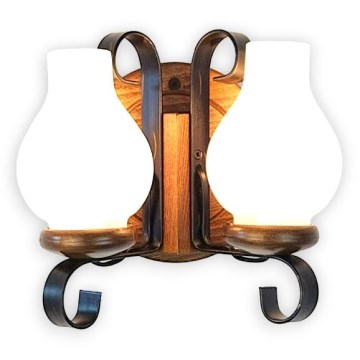 Brilagi - Sienas lampa ROATA APLICA 2xE14/40W/230V dižskābardis/rieksts